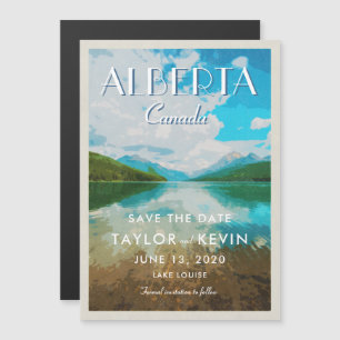 Mountain Vintage Travel Poster Save the Date Magneteinladung