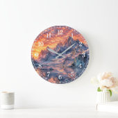 Mountain Wall Clock — Nature-Inspired Design Große Wanduhr (Zuhause)