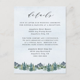 Mountain Watercolor Elegante Rustikale Hochzeit Begleitkarte