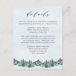 Mountain Watercolor Elegante Rustikale Hochzeit Begleitkarte