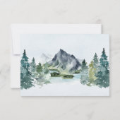 Mountain Watercolor Elegante Rustikale Hochzeit RSVP Karte (Rückseite)