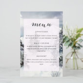 Mountain Watercolor Rustic Wedding Menu (Stehend Vorderseite)
