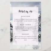 Mountain Watercolor Rustic Wedding Menu (Vorderseite)