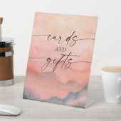 Mountain Watercolor Sonnenuntergang Rustikale Kart Sockelschild (In SItu)