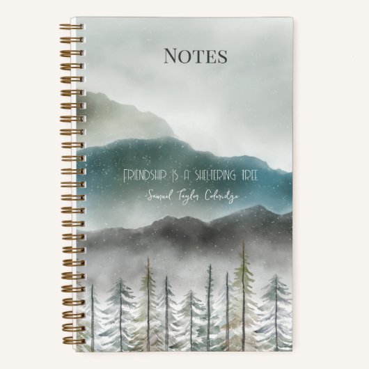 Mountain Watercolor Spiral Notebook Notizblock (Vorderseite)