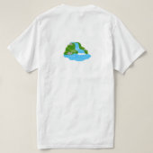 Mountain Waterfall Art – Peaceful Nature T-Shirt (Design Rückseite)