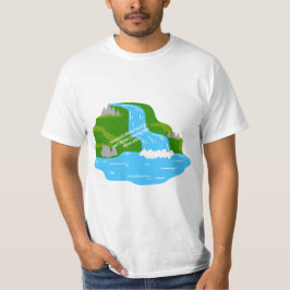 Mountain Waterfall Art – Peaceful Nature T-Shirt