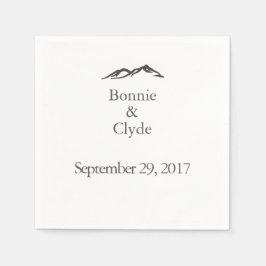 Mountain Wedding Cocktail Napkins Serviette