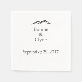 Mountain Wedding Cocktail Napkins Serviette