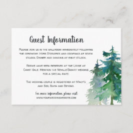 Mountain Wedding Guest Information Card Begleitkarte