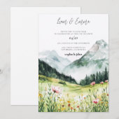 Mountain Wedding Invitation Einladung (Vorne/Hinten)