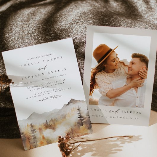 Mountain Wedding Invitation Einladung