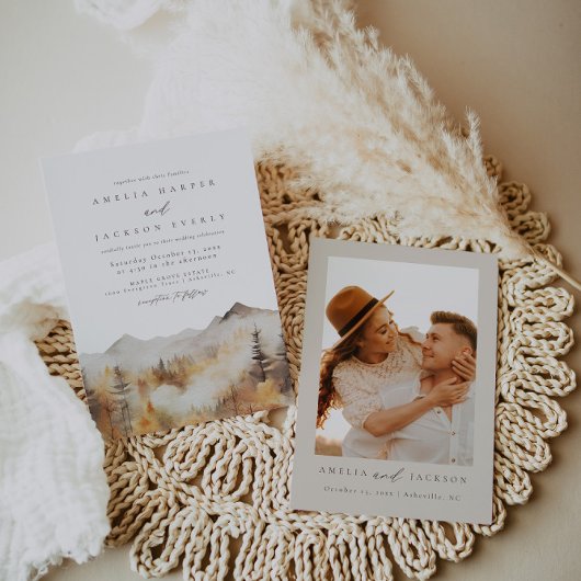 Mountain Wedding Invitation Einladung