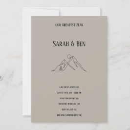 Mountain Wedding Invitation Line Art Adventure Einladung