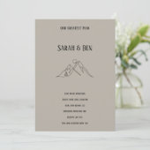 Mountain Wedding Invitation Line Art Adventure Einladung (Stehend Vorderseite)