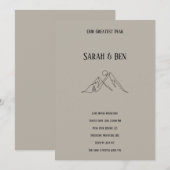 Mountain Wedding Invitation Line Art Adventure Einladung (Vorne/Hinten)