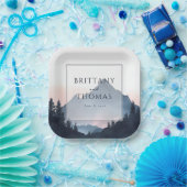 Mountain Wedding Invitation Pappteller (Party)