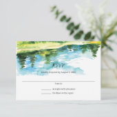 Mountain Wedding Invitation Response Card Dankeskarte (Stehend Vorderseite)