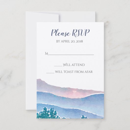 Mountain Wedding Invitation Suite - RSVP Card Karte (Vorderseite)