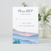Mountain Wedding Invitation Suite - RSVP Card Karte (Stehend Vorderseite)