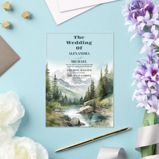 Mountain Wedding Party Acryleinladungen (In Situ (Hochzeit))