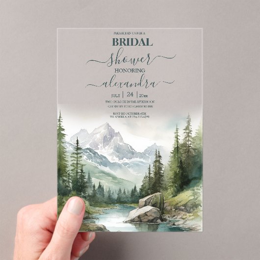 Mountain Wedding Party Brautparty Acryleinladungen (Insitu (Handheld))