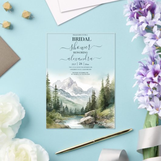 Mountain Wedding Party Brautparty Acryleinladungen (In Situ (Hochzeit))