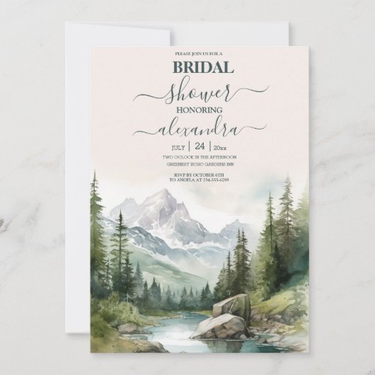 Mountain Wedding Party Brautparty Einladung (Vorderseite)