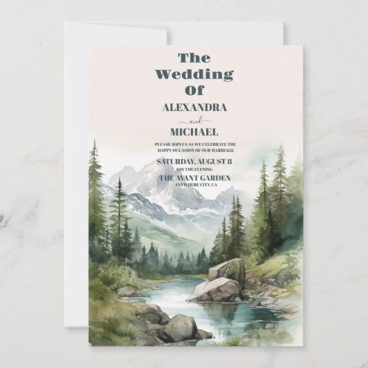 Mountain Wedding Party Einladung (Vorderseite)