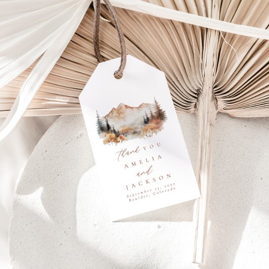 Mountain Wedding Personalisiert Gefälligs Tags Geschenkanhänger