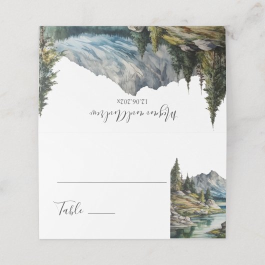 Mountain Wedding Platzkarte (Außenseite Aufgefaltet)