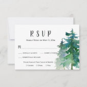 Mountain Wedding RSVP Card mit Abendessen (Vorderseite)