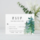 Mountain Wedding RSVP Card mit Abendessen Karte (Stehend Vorderseite)