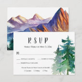 Mountain Wedding RSVP Card mit Abendessen Karte (Vorne/Hinten)
