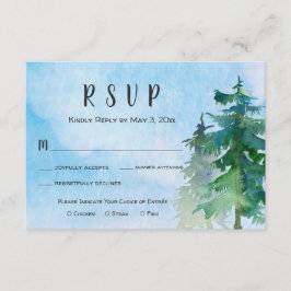 Mountain Wedding RSVP Card mit Abendessen Karte