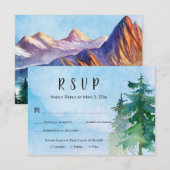 Mountain Wedding RSVP Card mit Abendessen Karte (Vorne/Hinten)