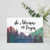 Mountain Wedding RSVP Karte (Stehend Vorderseite)