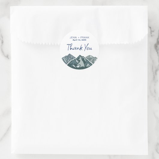 Mountain Wedding Vielen Dank für Ihr Interesse Lab Runder Aufkleber (Tasche)