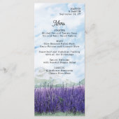 Mountain Wedding Wassercolor Lavendel Landschaft Menükarte (Vorderseite)