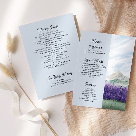 Mountain Wedding Wassercolor Lavendel Landschaft Programm