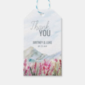 Mountain Wedding Wassercolor Wildblume Wiese Geschenkanhänger (Vorderseite)