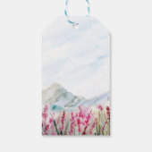 Mountain Wedding Wassercolor Wildblume Wiese Geschenkanhänger (Rückseite)