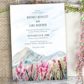 Mountain Wedding Watercolor Pink Wildblume Wiese Einladung