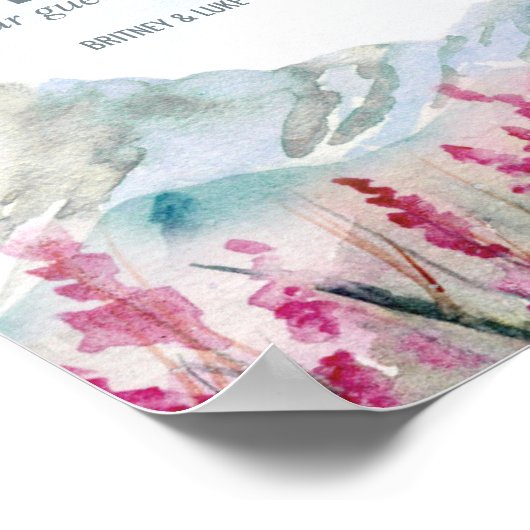 Mountain Wedding Watercolor Zeichenbuch Poster (Ecke)