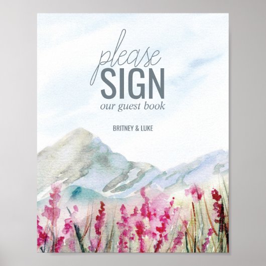 Mountain Wedding Watercolor Zeichenbuch Poster (Vorne)