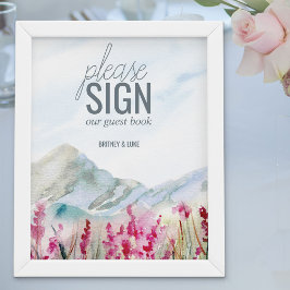Mountain Wedding Watercolor Zeichenbuch Poster
