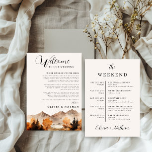 Mountain Wedding Weekend Tour Card Einladung