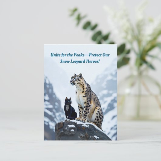 Mountain Whiskers: Felini trifft den Schneeleopard Einladungspostkarte (Stehend Vorderseite)