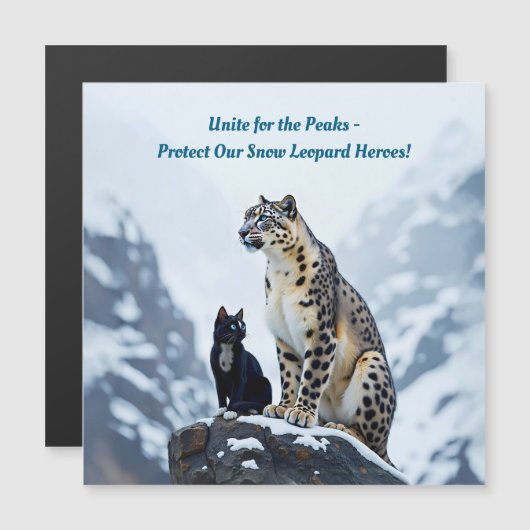 Mountain Whiskers: Felini trifft den Schneeleopard Magneteinladung (Vorne/Hinten)