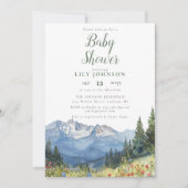 Mountain Wildblume Baby Shower Foto QR Code Einladung (Vorderseite)